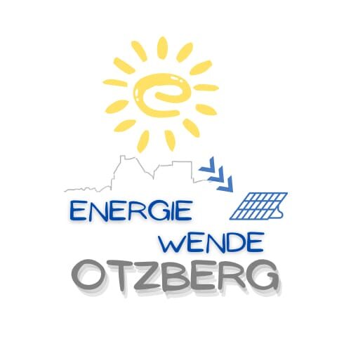 Logo der Energiewende Otzberg, eine stilisierte Sonne scheint auf ein Solarpanel, darunter der Schriftzug Energiewende Otzberg